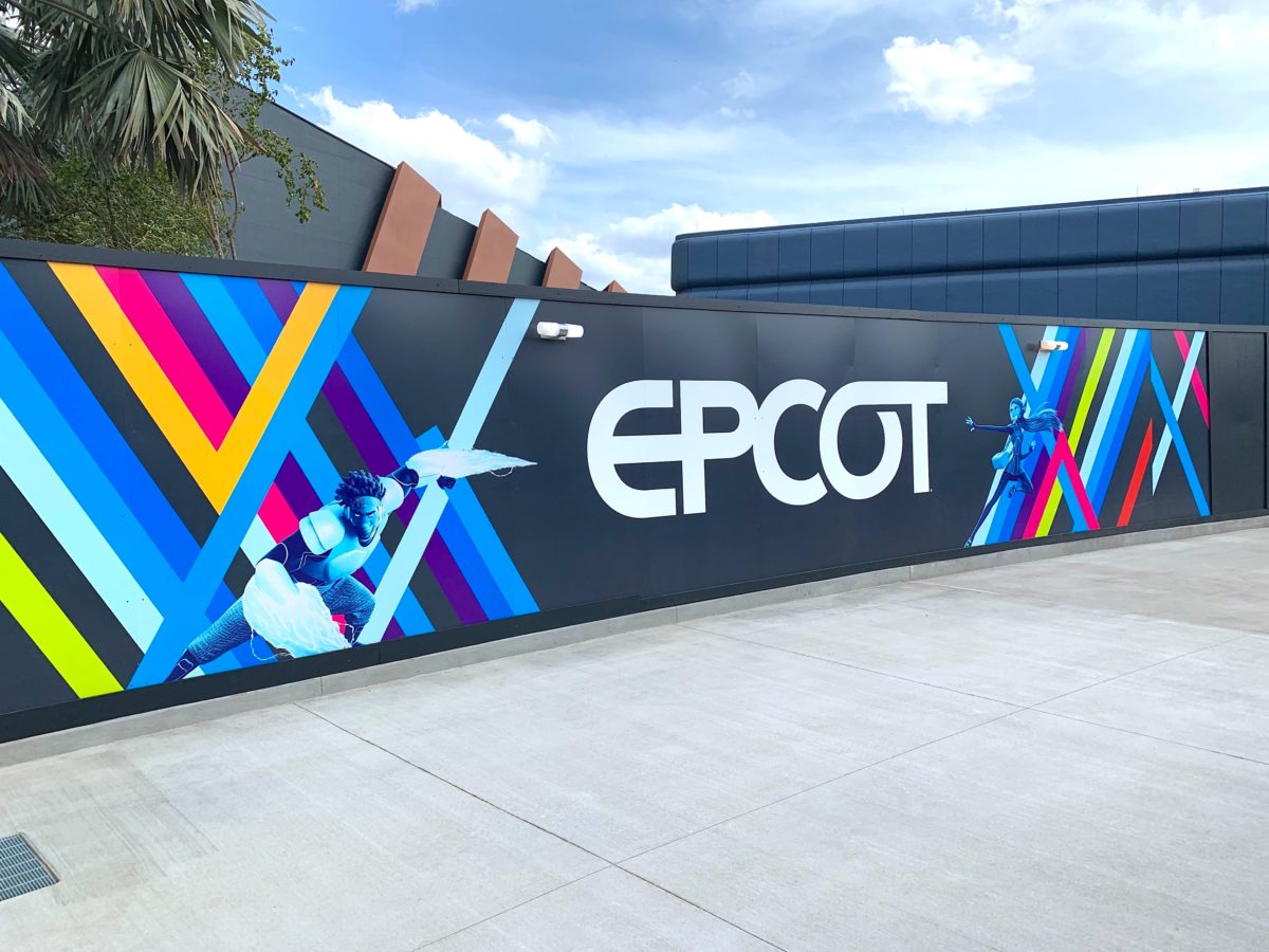 PHOTOS Spaceship Earth East Restrooms Reopen with New "Big Hero 6" Construction Wall Art at