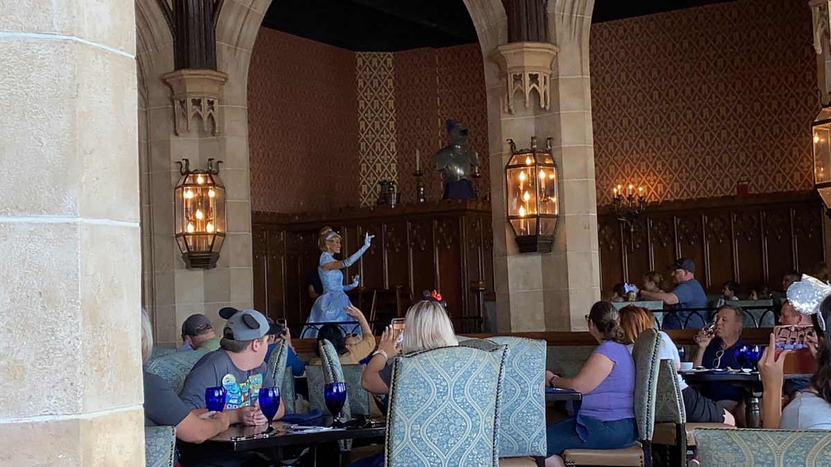 PHOTOS, VIDEO, REVIEW: Cinderella’s Royal Table Reopens with Surprise Character Appearance, But Same Mediocre, Poor Value Dining as Before at the Magic Kingdom 21 cinderellas-royal-table-cinderella-appearance-2