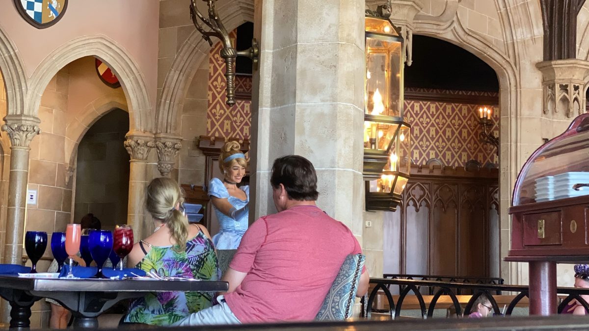 PHOTOS, VIDEO, REVIEW: Cinderella’s Royal Table Reopens with Surprise Character Appearance, But Same Mediocre, Poor Value Dining as Before at the Magic Kingdom 32 cinderellas-royal-table-cinderella-appearance-24