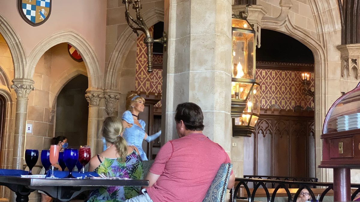 PHOTOS, VIDEO, REVIEW: Cinderella’s Royal Table Reopens with Surprise Character Appearance, But Same Mediocre, Poor Value Dining as Before at the Magic Kingdom 35 cinderellas-royal-table-cinderella-appearance-31