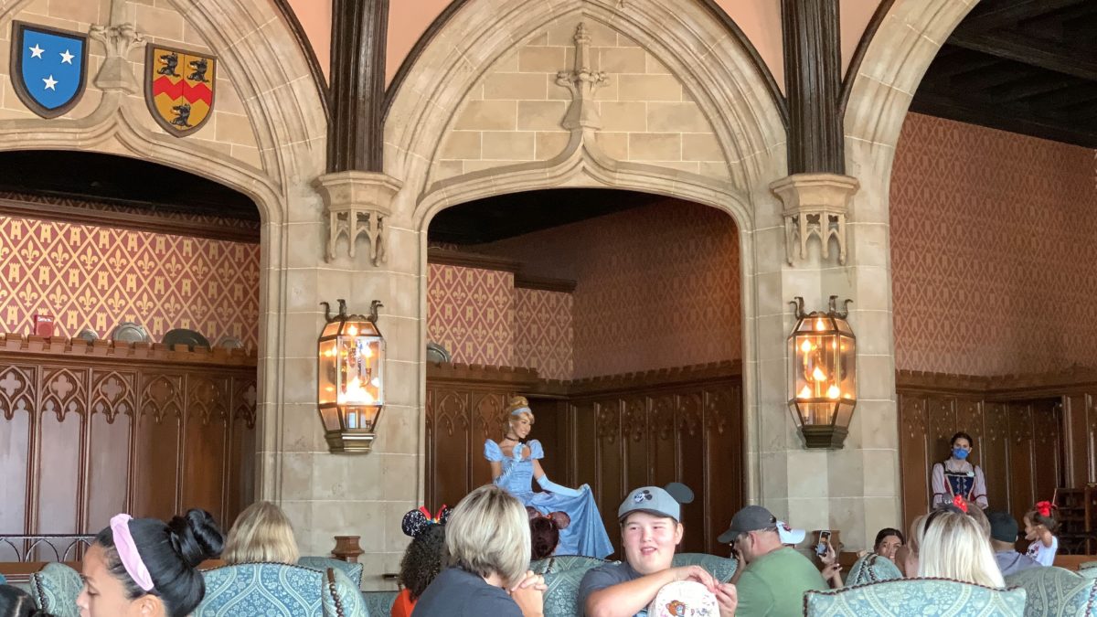 PHOTOS, VIDEO, REVIEW: Cinderella’s Royal Table Reopens with Surprise Character Appearance, But Same Mediocre, Poor Value Dining as Before at the Magic Kingdom 45 cinderellas-royal-table-cinderella-appearance-48