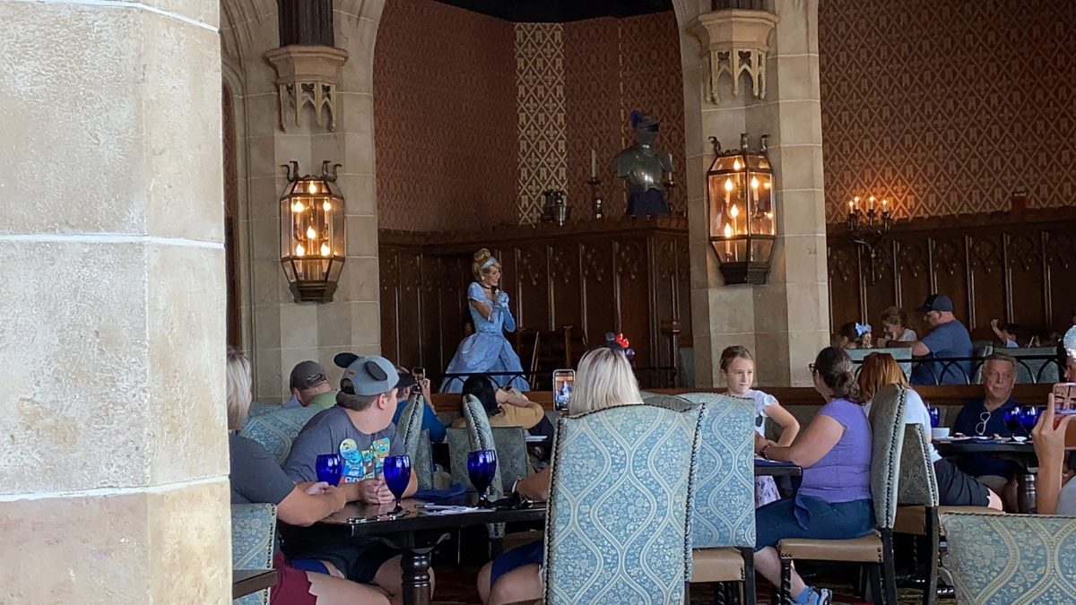 PHOTOS, VIDEO, REVIEW: Cinderella’s Royal Table Reopens with Surprise Character Appearance, But Same Mediocre, Poor Value Dining as Before at the Magic Kingdom 23 cinderellas-royal-table-cinderella-appearance-6