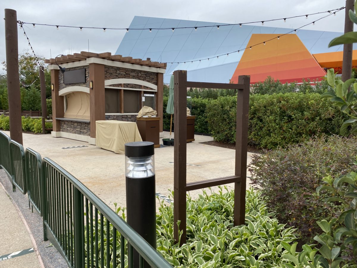PHOTO REPORT: EPCOT 2/8/21 (Butterfly Garden Supports Up, New Instrument Added To “Soul of Jazz” Exhibit, New Bridal Ear Headband, and More) 5 sign-frame-added-near-waffles-booth-epcot-02082021-4635293