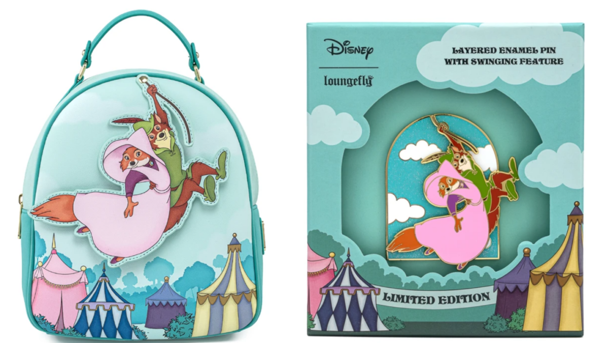 Robin Hood pin and backpack