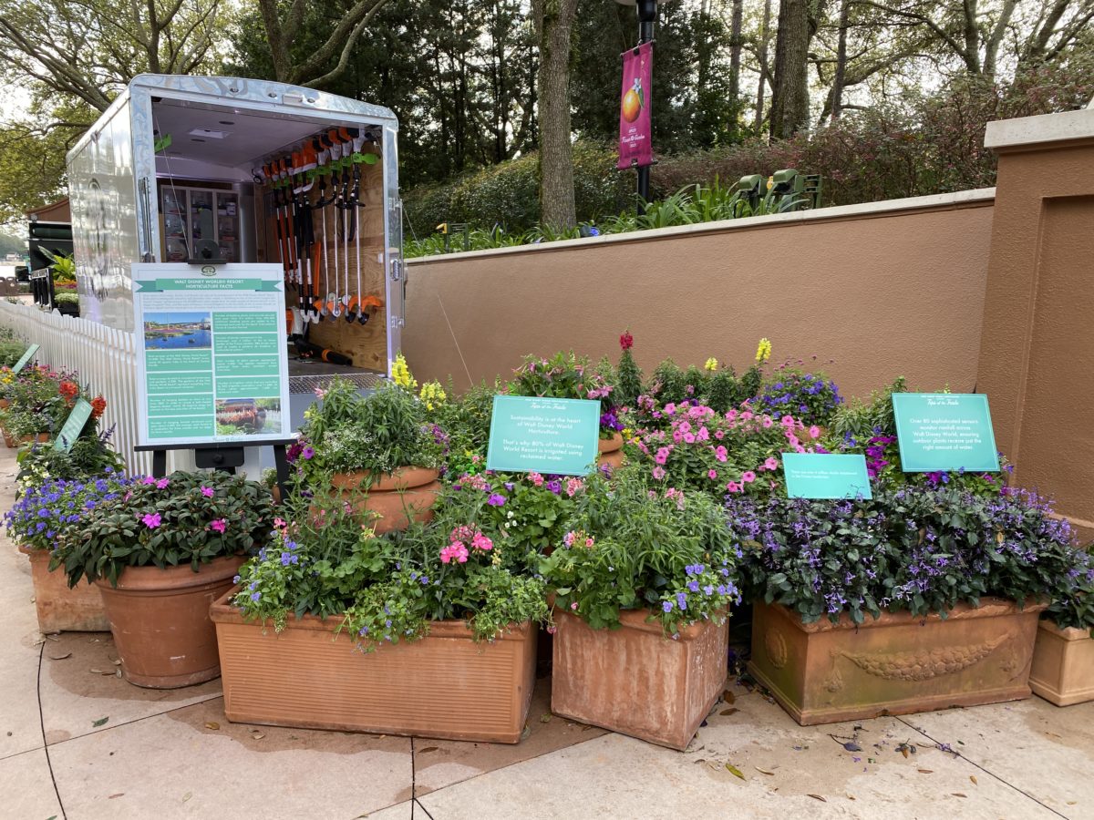 PHOTO REPORT: EPCOT 3/3/21 (First Day of Taste of EPCOT International Flower & Garden Festival, Flags Arrive at Park Entrance, Eats At EPCOT Experience Closed, and More) 18 horticulture-tips-of-the-trade-trailer-back-epcot-03032021-3822879