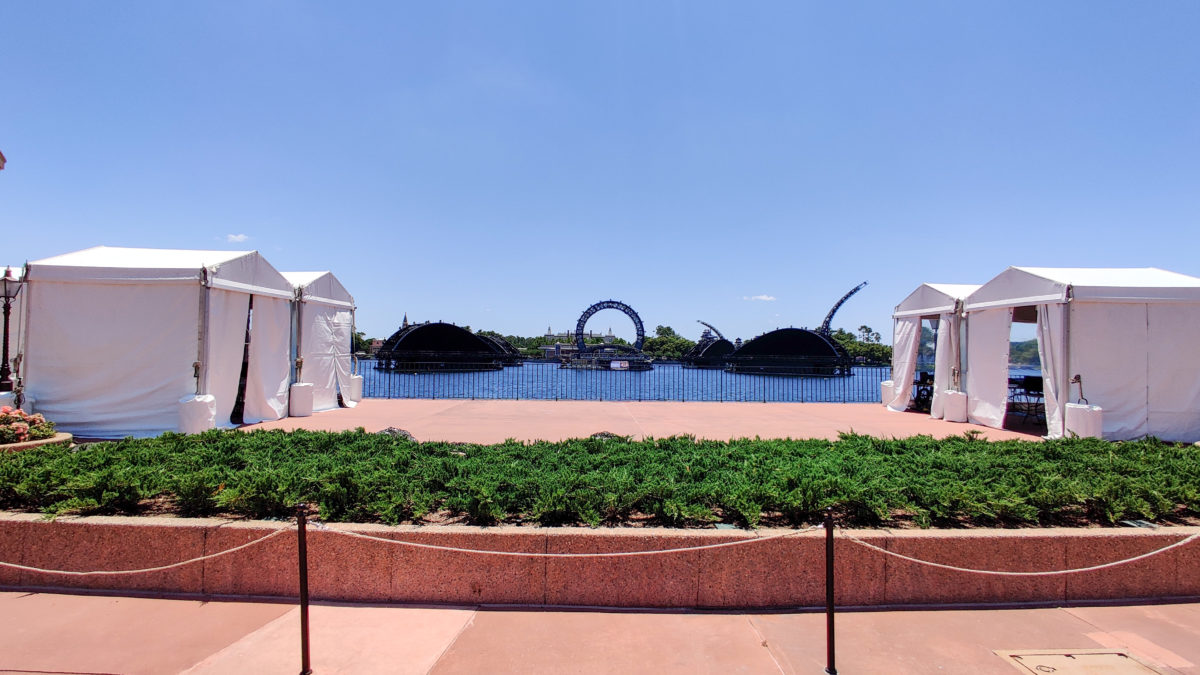 PHOTO REPORT: EPCOT 5/9/21 (More "Points of Light", Construction of "Creations Shop" Progresses, Distanced Character Meets, and More) 20 harmonious-control-tents-5-9-21-1-1126104
