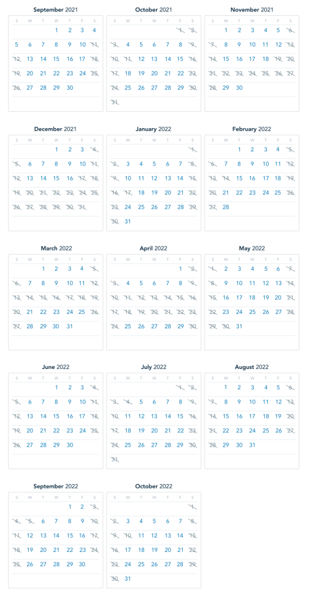 Blockout Date Calendar Available Through October 2022 For New Walt