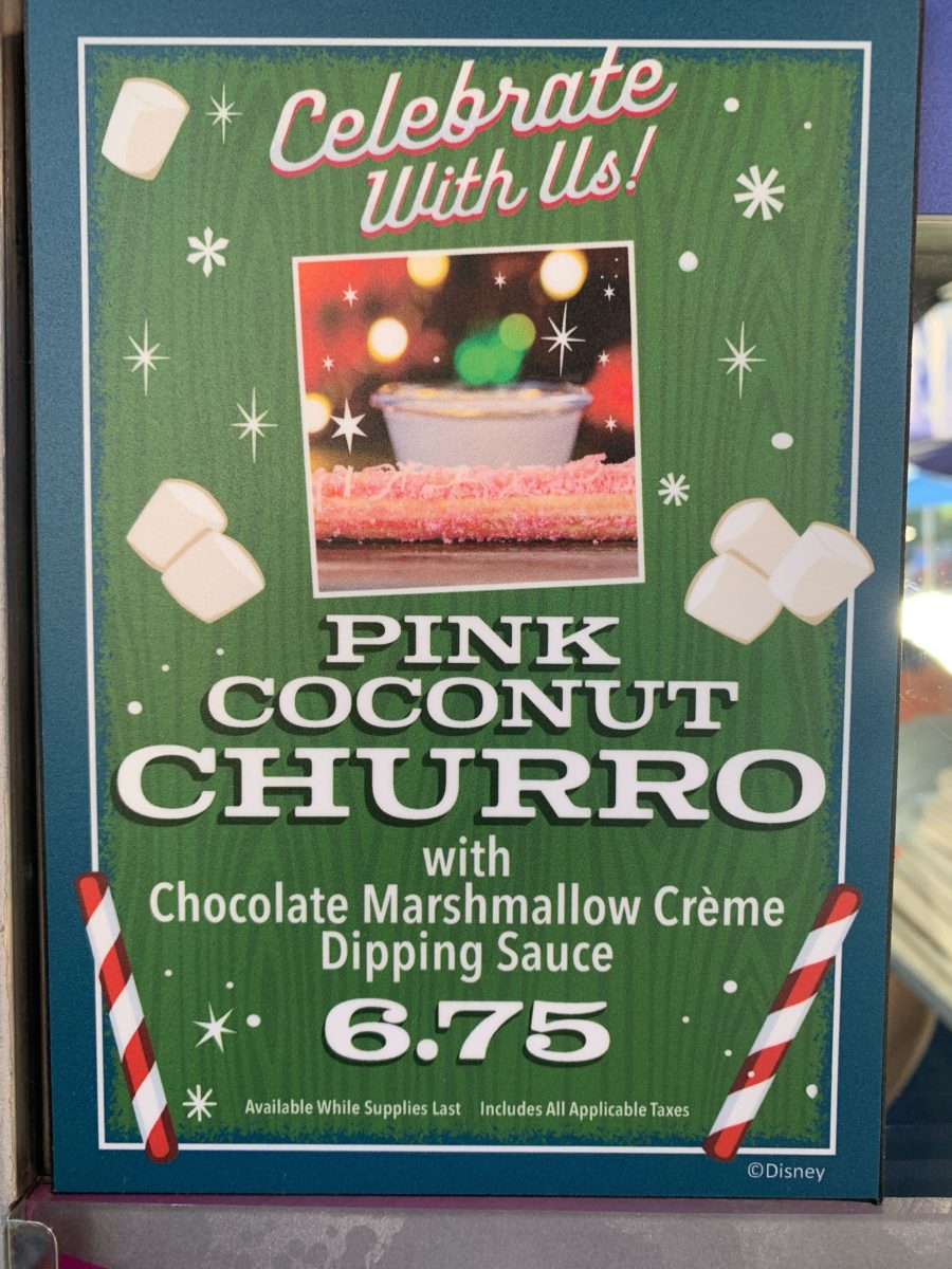 REVIEW: Pink Coconut Churro and Perfectly Sweet Chocolate Marshmallow Crème for the Holidays at Disneyland 6 dl-holiday-pink-coconut-churro-3-6814051