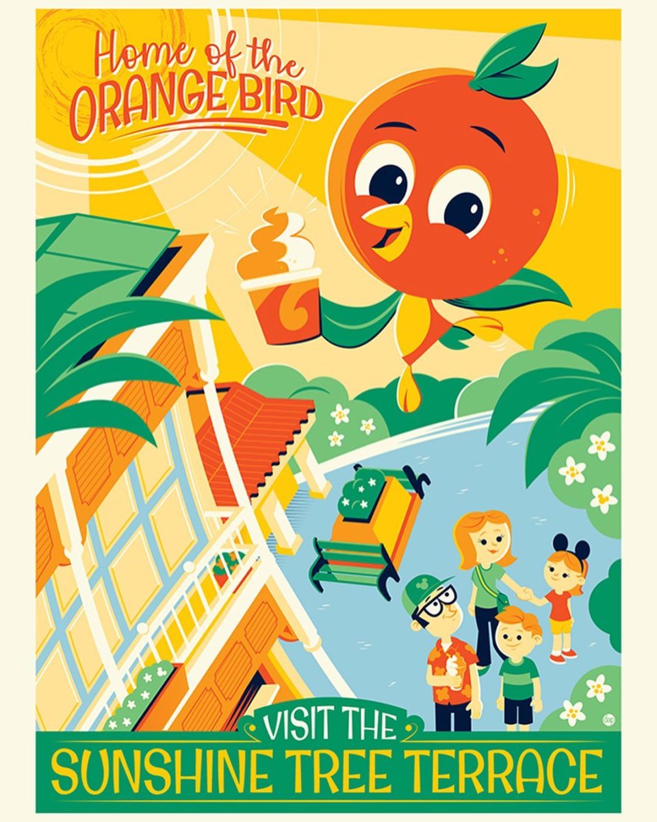 Dave Perillo Reveals Maelstrom, Orange Bird Art Coming to the 2022 EPCOT International Festival of the Arts 3 orange-bird-art-dave-perillo-2022-fota