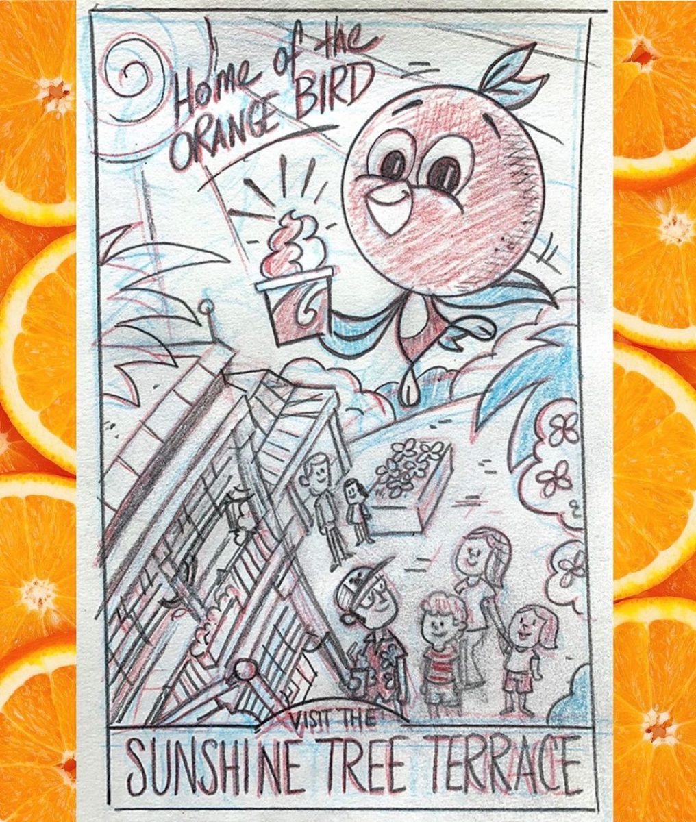 Dave Perillo Reveals Maelstrom, Orange Bird Art Coming to the 2022 EPCOT International Festival of the Arts 4 orange-bird-art-sketch-dave-perillo-2022-fota
