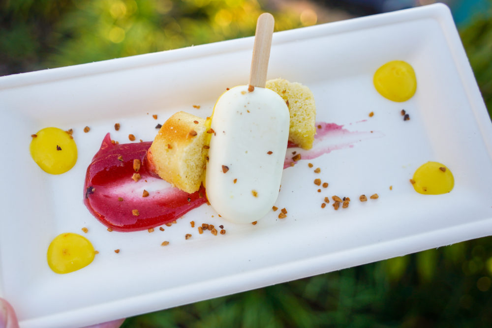 EPCOT Farmers Feast - EPCOT International Flower & Garden Festival 17 goat cheese creamsicle pop 1