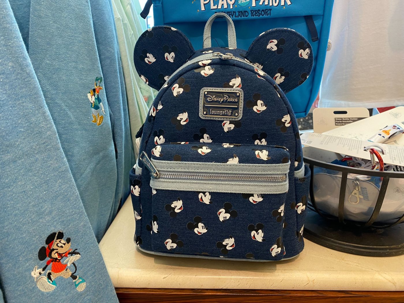 Denim Mickey Mouse Loungefly Mini Backpack Now Available at Disney California Adventure