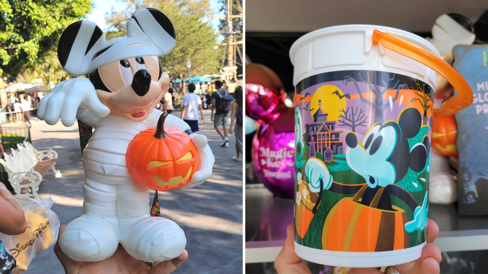 New Mickey Mummy Glow in the Dark Popcorn Bucket And Halloween Popcorn