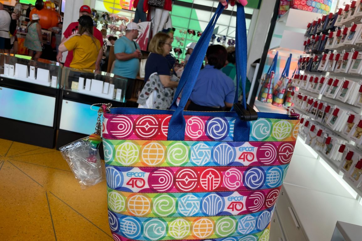 Harveys EPCOT 40th Anniversary Streamline Tote with Figment Tag Now