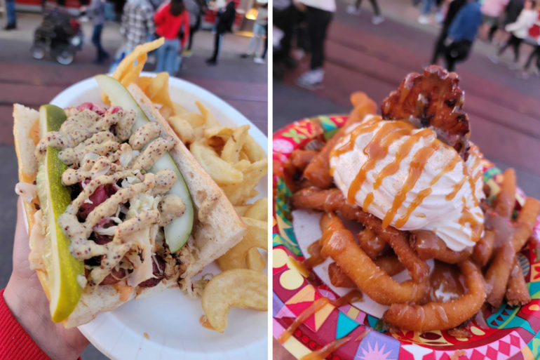 REVIEW Bananas Foster Funnel Cake Fries and Pastrami Reuben Dog at