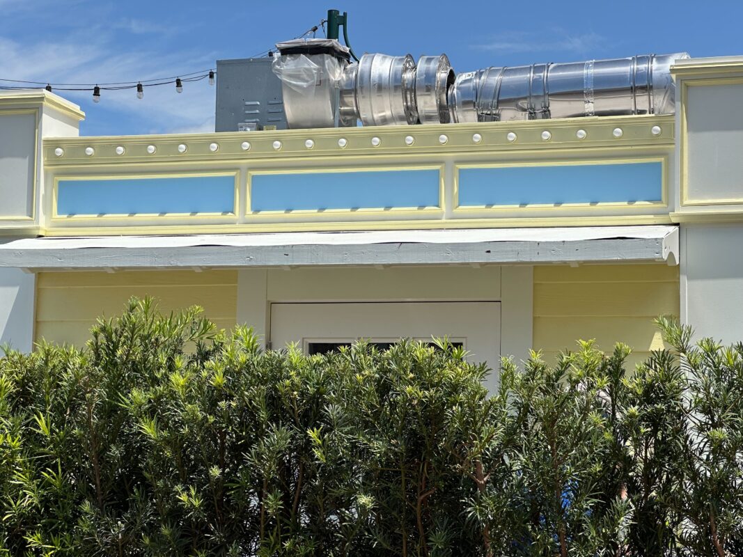 A closer look at the roof of Blue Ribbon Corn Dog.