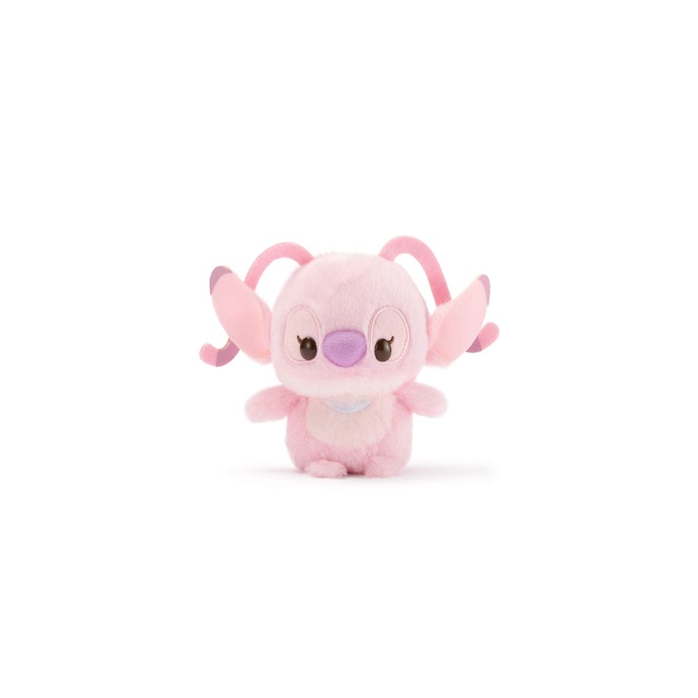 A small, pink Urupocha-Chan Plush with big eyes and floppy ears sits facing forward from Disney Store Japan.