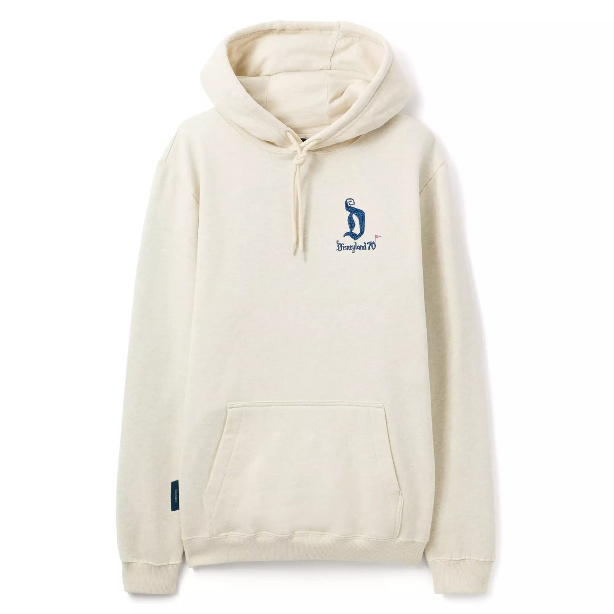 Beige hooded sweatshirt with a front pocket, blue owl logo, and subtle Maps Collection "November 76" text on the chest.