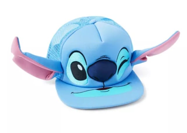 Blue baseball cap from Spencer's apparel, designed as Stitch's face from Lilo & Stitch, with 3D ears and a mesh back.