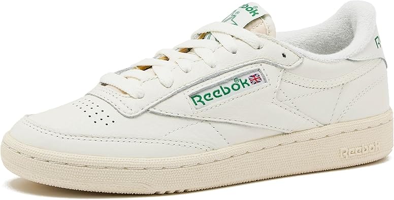 White Reebok sneaker with green logo, perforated toe, and off-white sole—perfect for Amazon Prime Day 2025 deals.