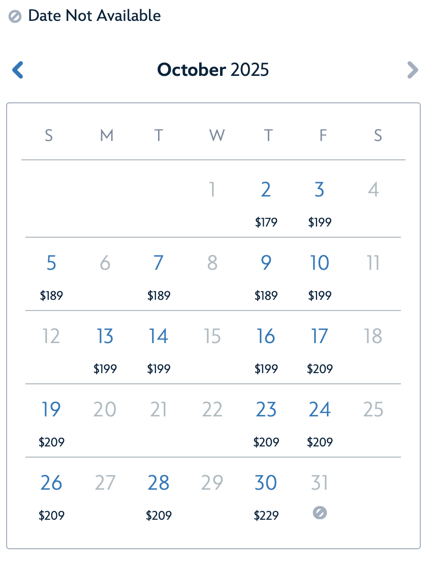 mickey's not-so-scary halloween party 2025 announces sellouts for several event dates; some dates grayed out and marked as unavailable.