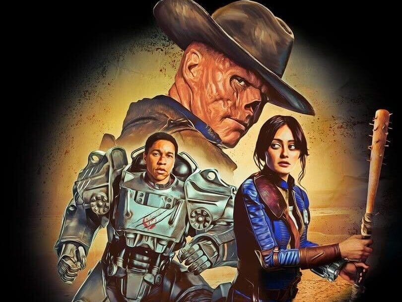Poster for Halloween Horror Nights 2025 featuring Fallout House with characters in power armor and wasteland attire.