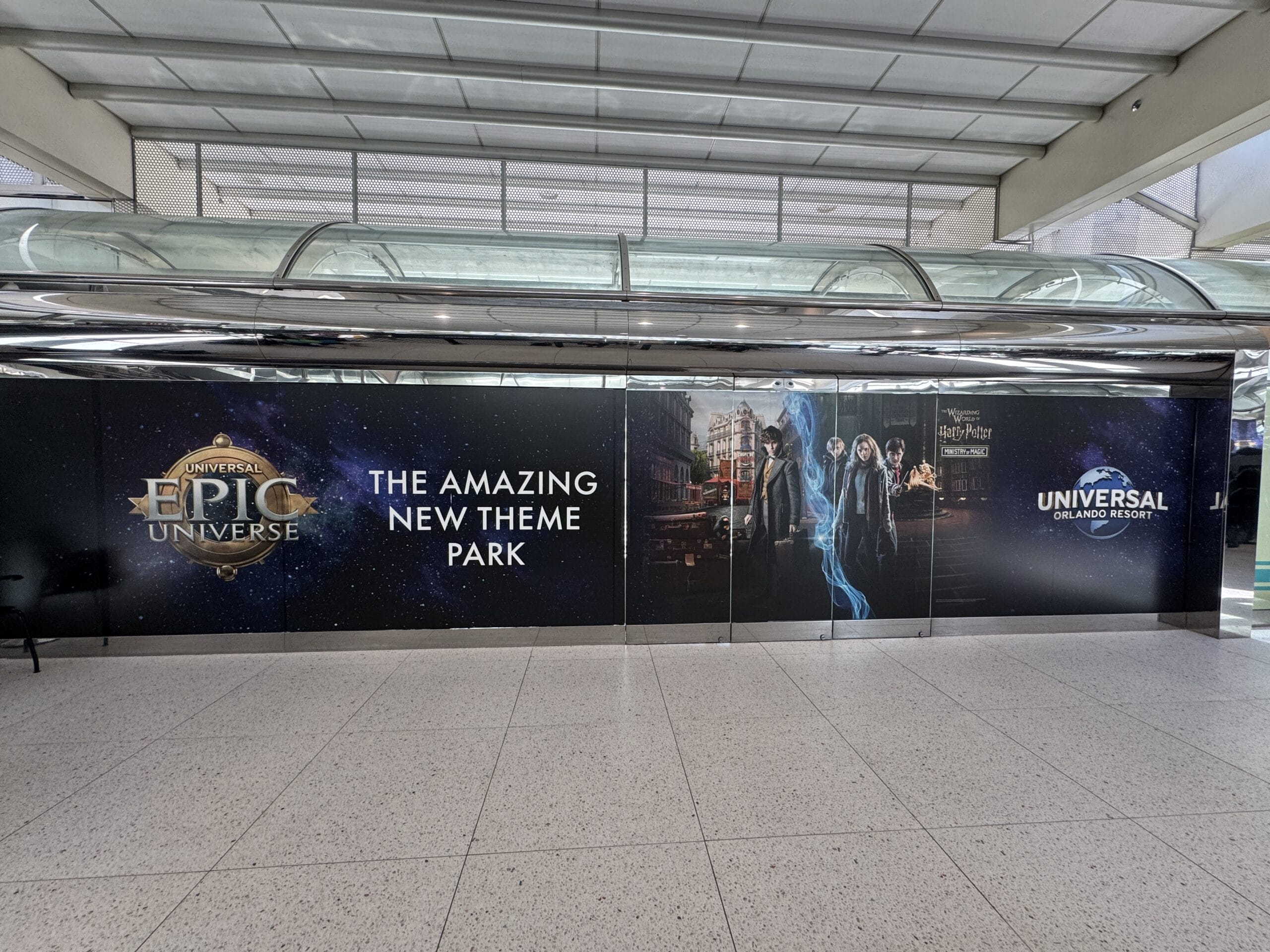Wall advertisement for Universal Orlando’s Epic Universe, like a photo report from Mickey's Not So Scary Party, with Harry Potter.