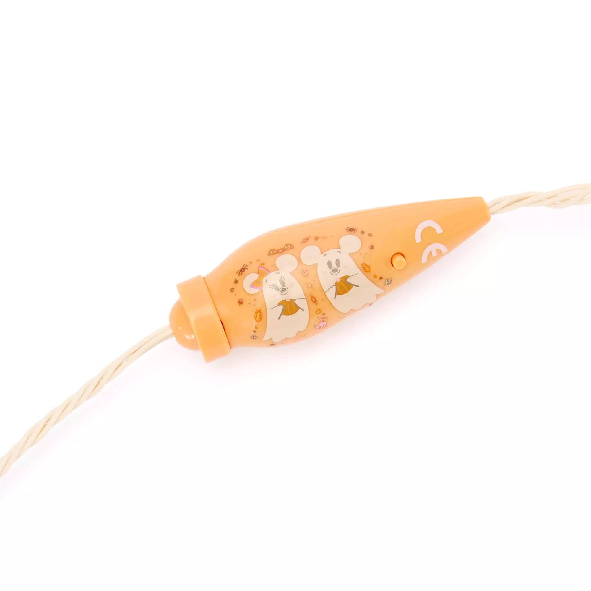 Orange inline switch with two cartoon mice, floral design, and a CE marking on a white background.