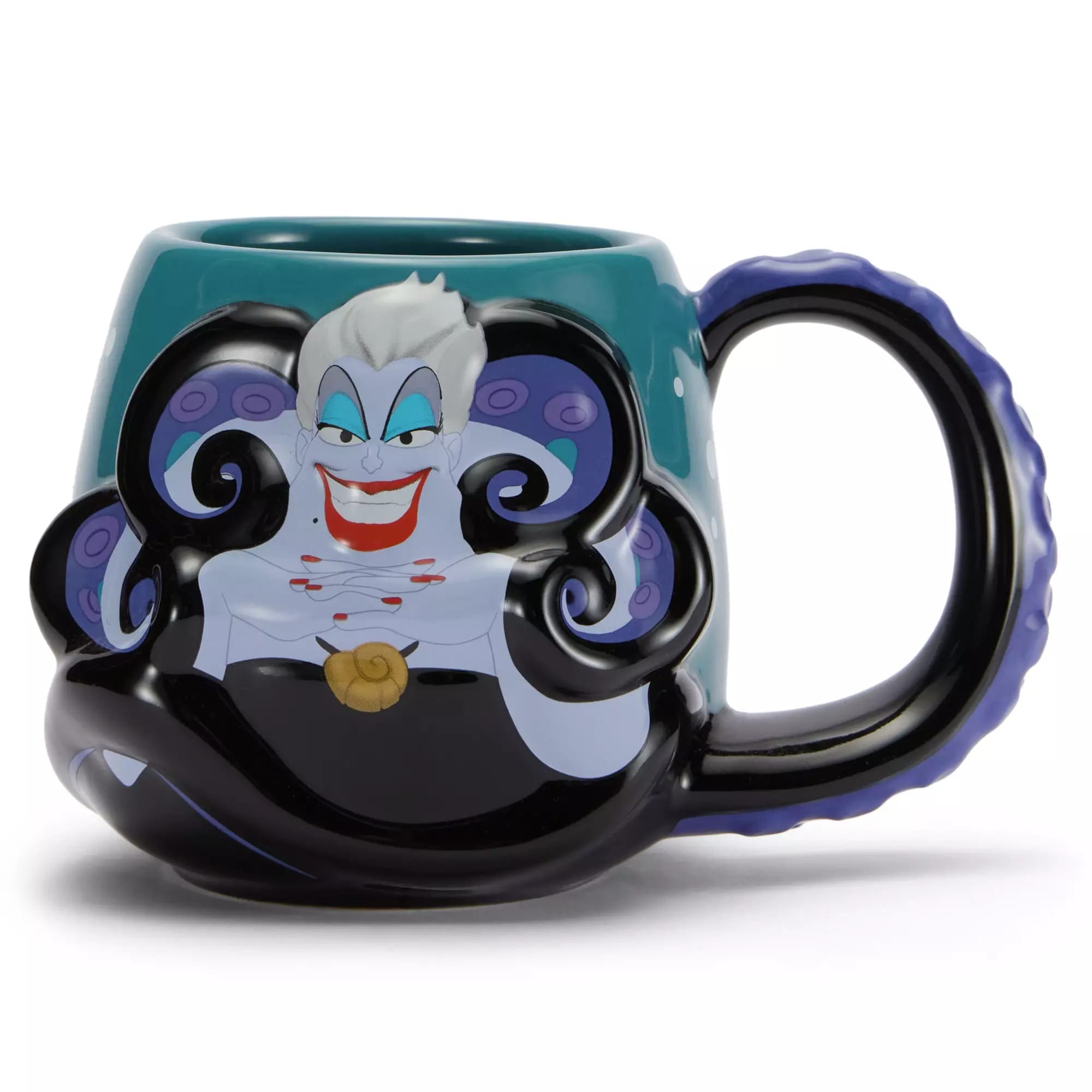 A mug featuring Ursula from Disney's The Little Mermaid—perfect for any Disney Villains merchandise collection.