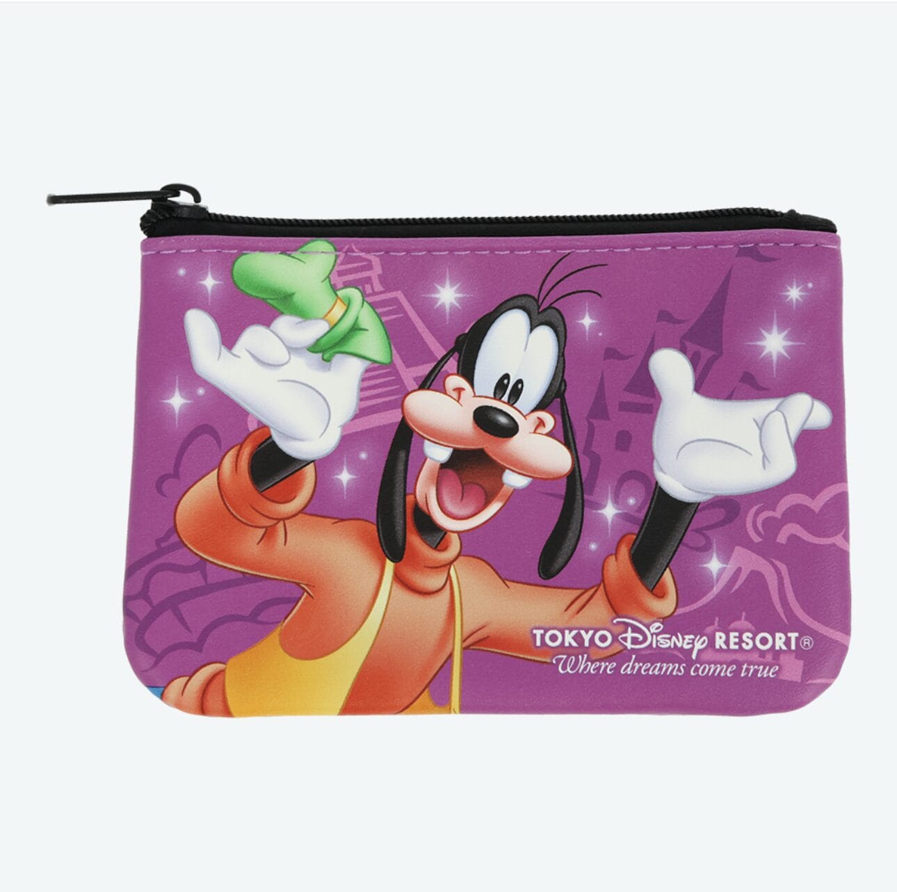 Purple coin purse featuring Goofy from Tokyo Disney Resort, perfect for planners or fans of 2026 calendars.