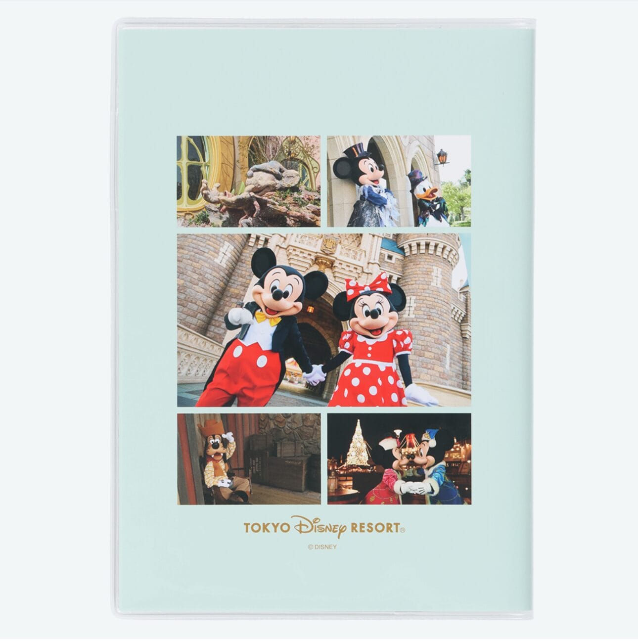 Tokyo Disney Resort folder with photos of Mickey, Minnie, and park scenes—great for planners or 2026 calendars.