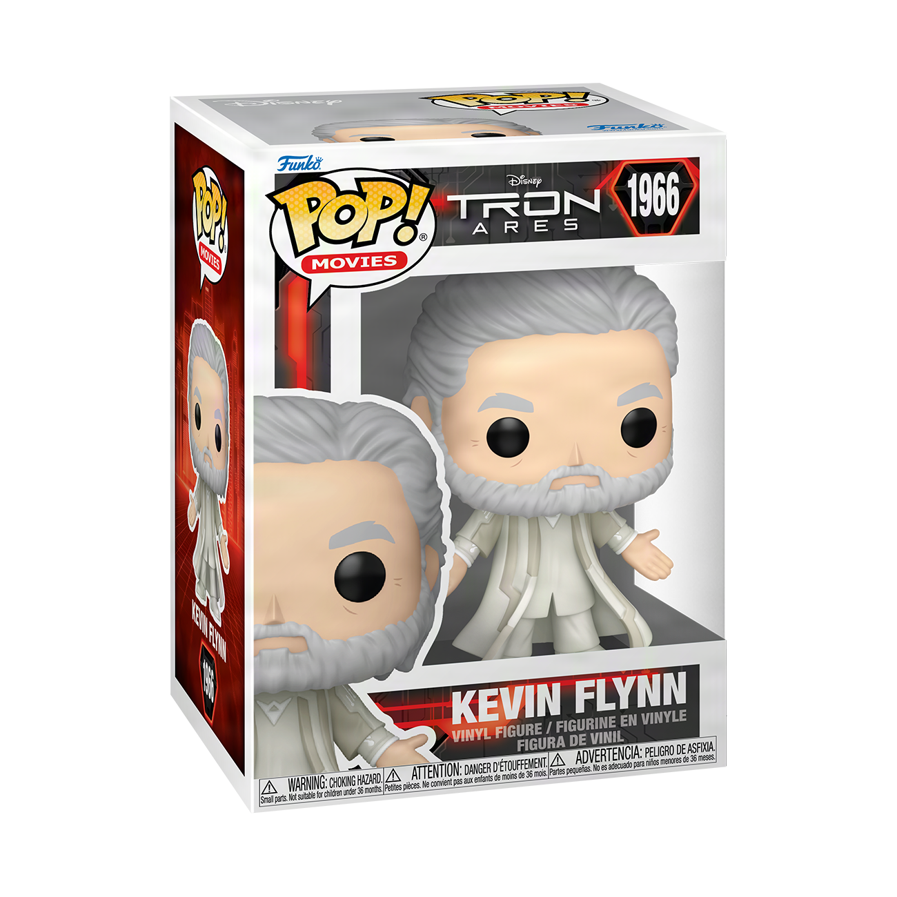 Funko Pop! vinyl figure of Kevin Flynn from TRON: Ares in its packaging.
