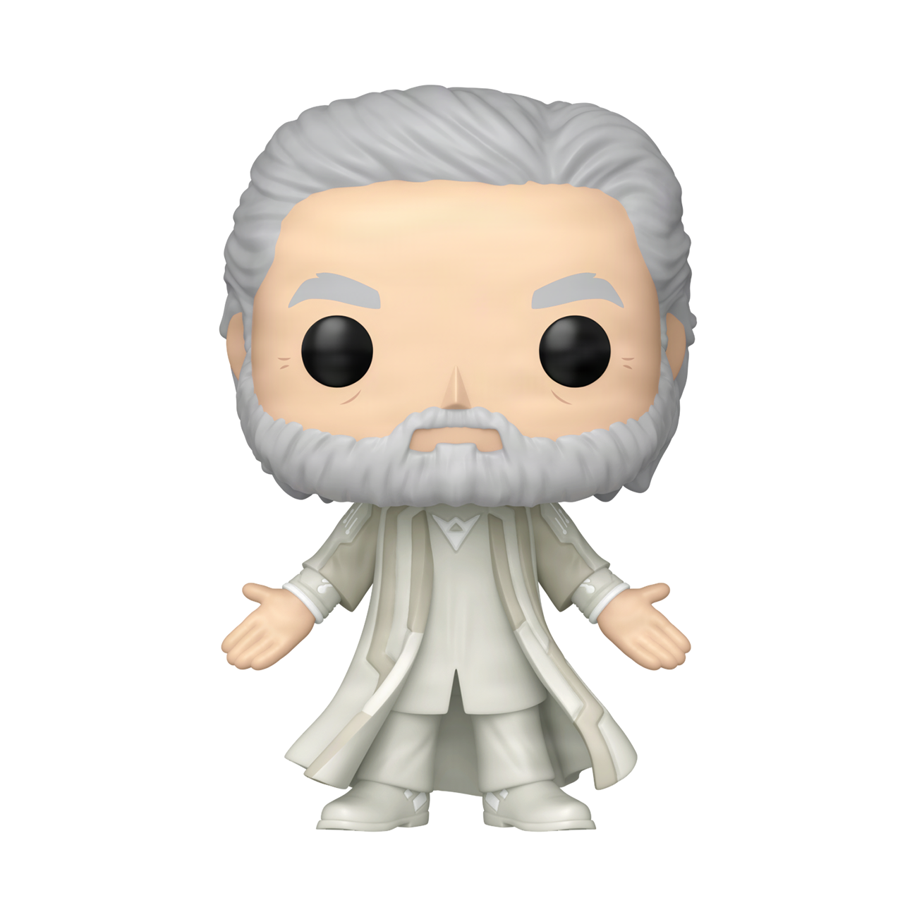 Funko Pop! vinyl figure of Kevin Flynn in TRON: Ares, wearing an all-white robe outfit.
