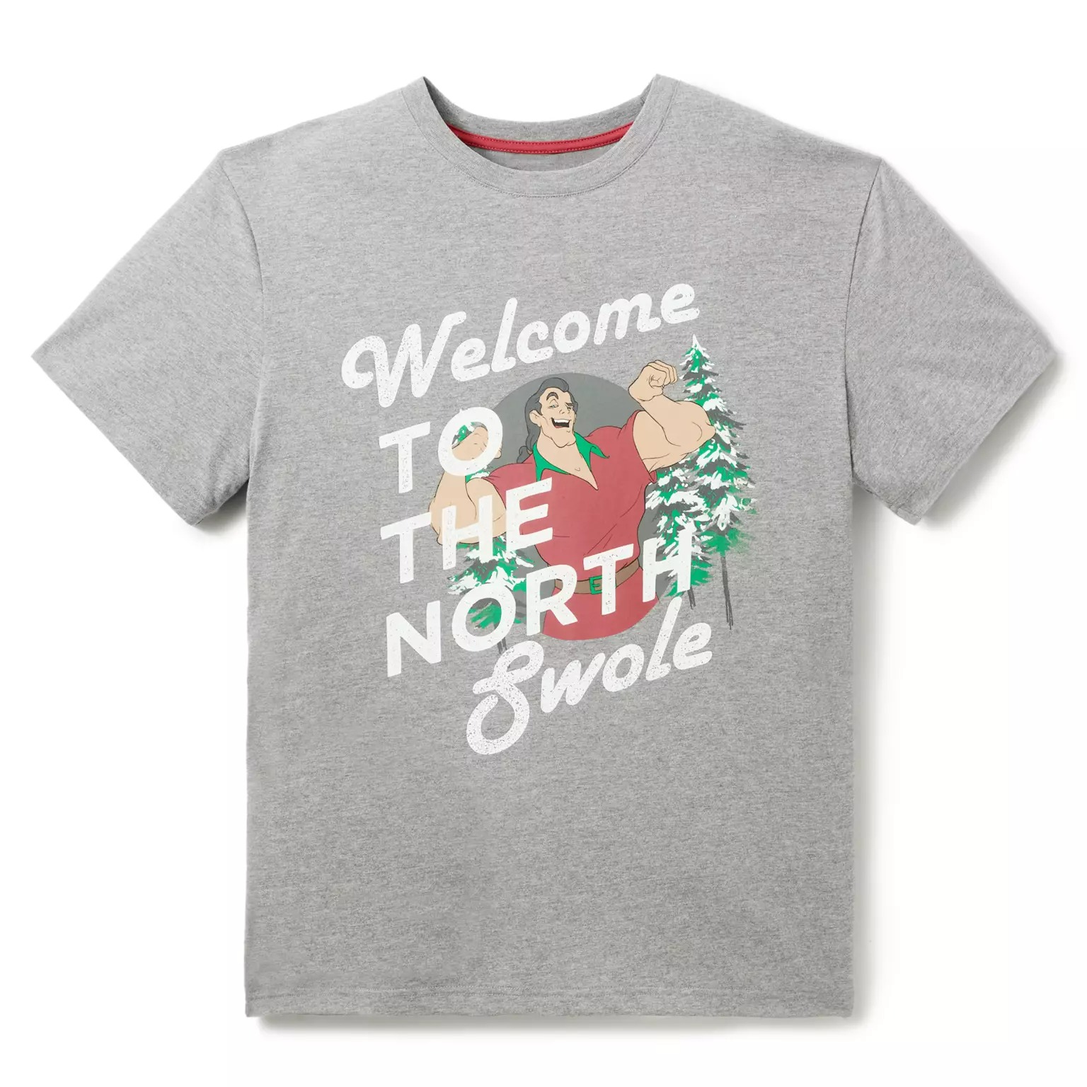 Gray t-shirt with a cartoon lumberjack flexing, perfect for 2025 Disney Christmas Merchandise from the Disney Store.
