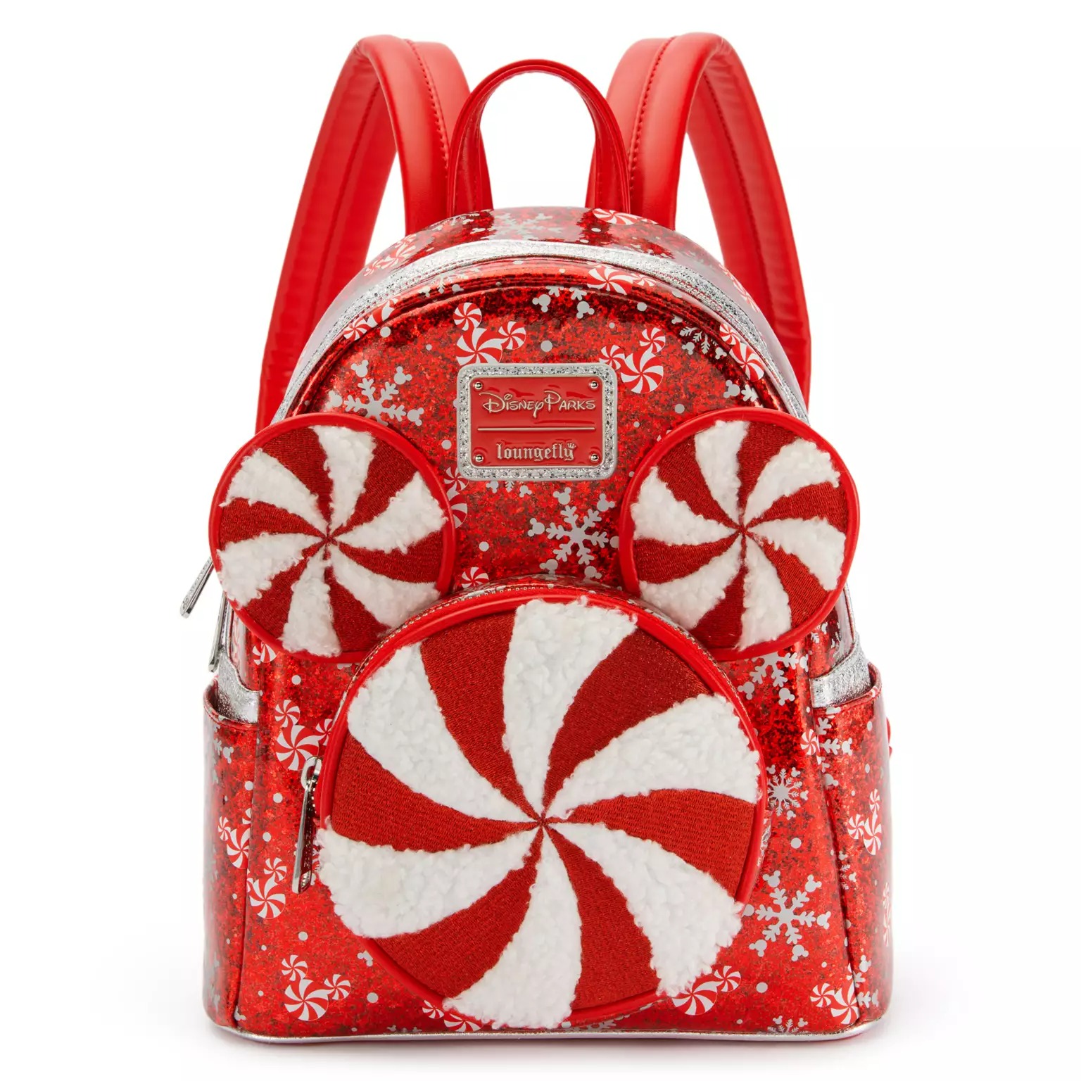 Disney Christmas Merch 2025 - Festive 2025 Disney Christmas merchandise: peppermint Mickey mini backpack with snowflakes, from the Disney Store.