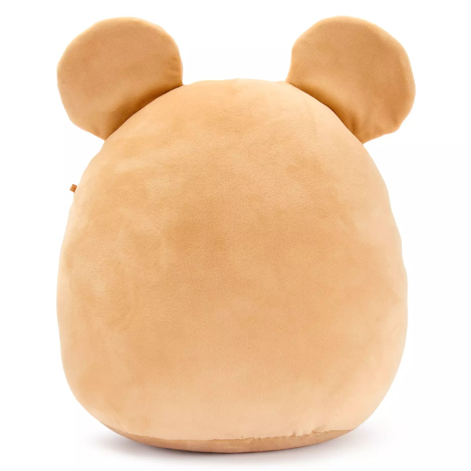 Light brown plush pillow with bear ears, part of Disney Store's 2025 Christmas merchandise, on a white background.