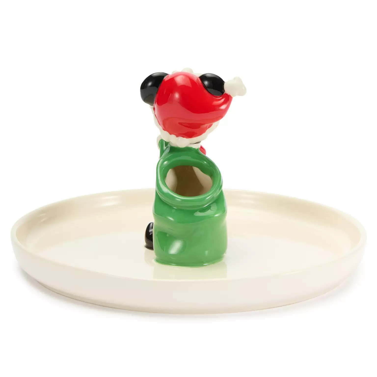 Ceramic tray from Disney Store featuring a cartoon chef with a red mustache and green outfit, facing away.