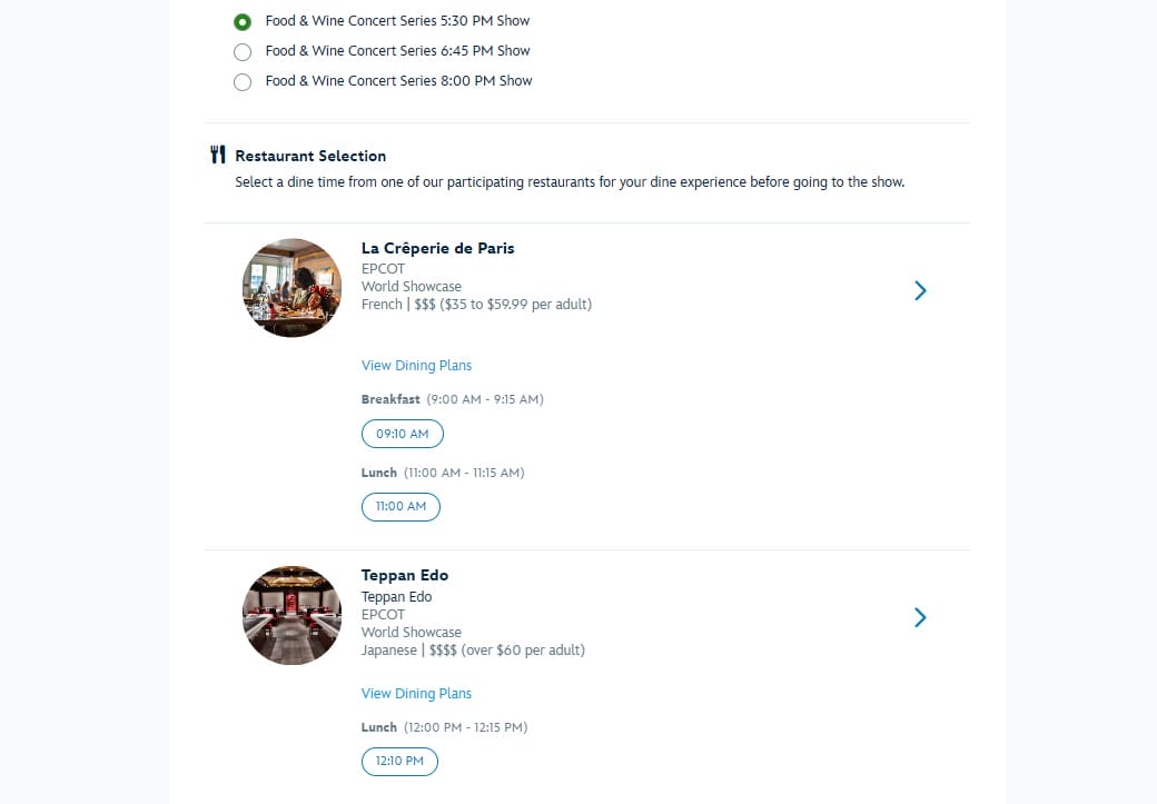 Eat to The Beat Concert Series reservations 2025