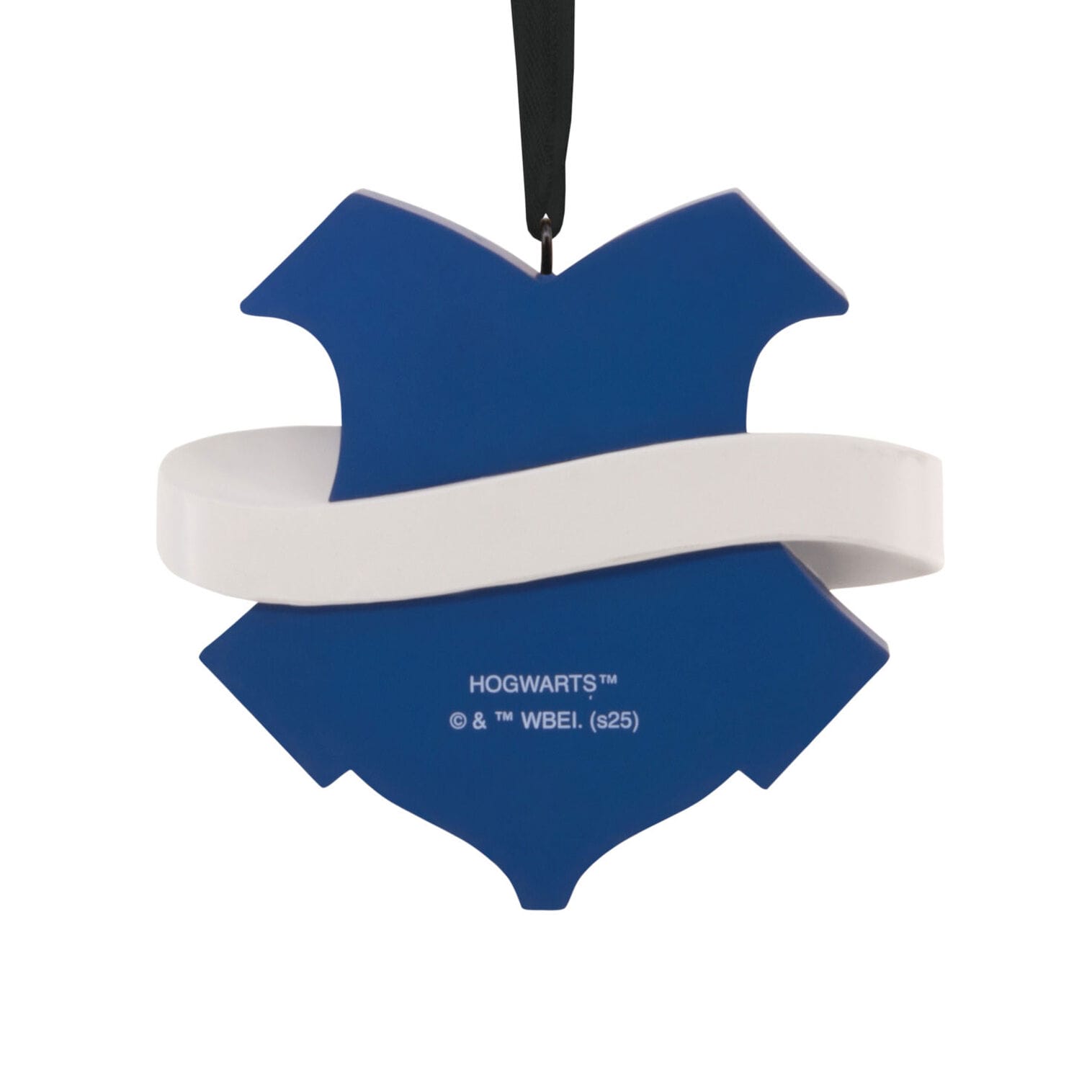 Blue and white Hogwarts™ Hallmark ornament with ribbon detail and black hanging string