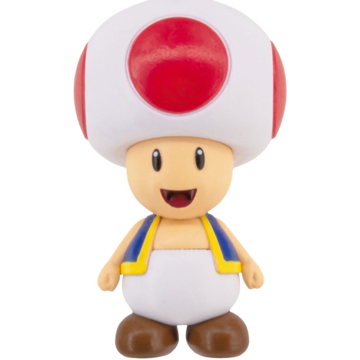 A Toad figurine from Mario, red-spotted cap, blue vest