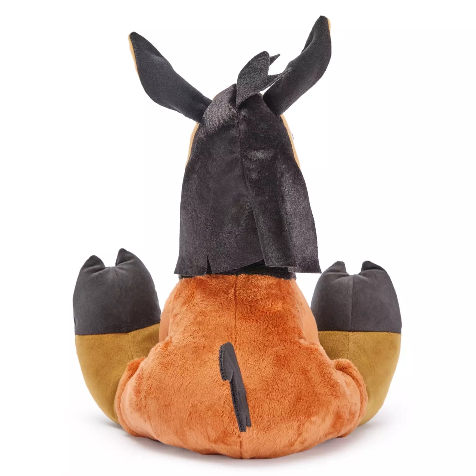 Kuzco Big Feet Plush, a brown and black donkey toy, seen from behind—available at Disney Parks and Disney Store locations.