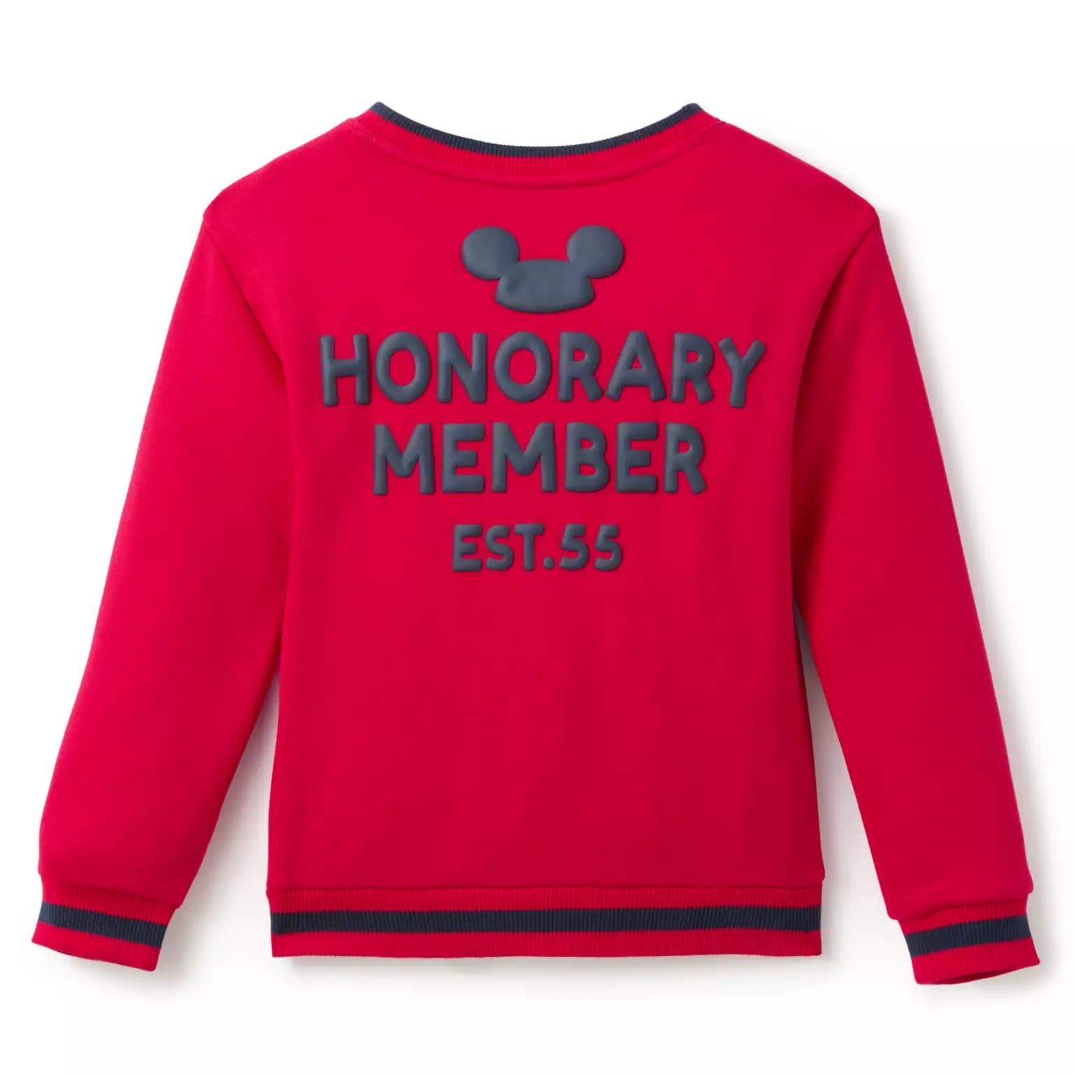 Disney Store-Exclusive red Spirit Jersey with Mickey Mouse ears and "HONORARY MEMBER EST. 55" on the back.