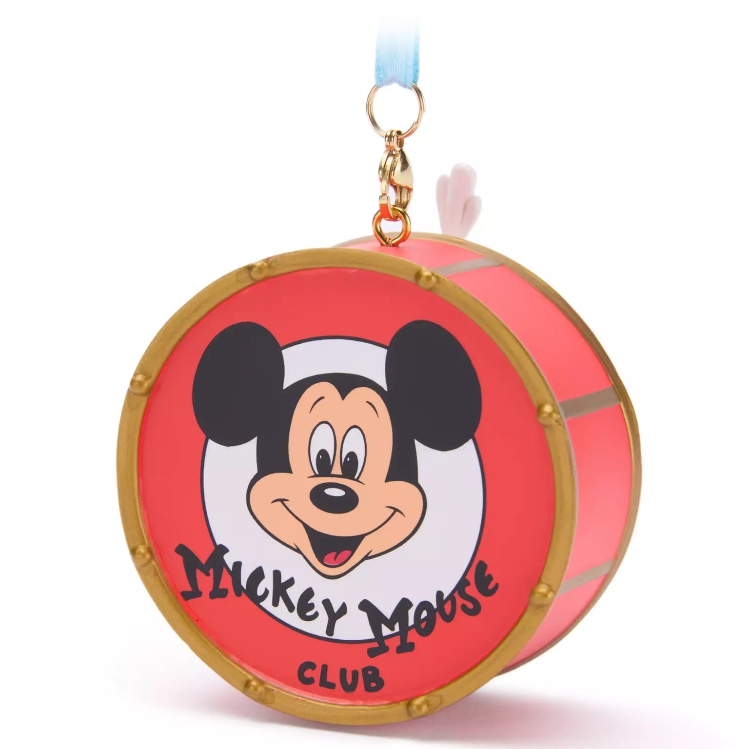 A round ornament with Mickey Mouse’s face and “Mickey Mouse Club” text, inspired by Disney Store Spirit Jersey designs.