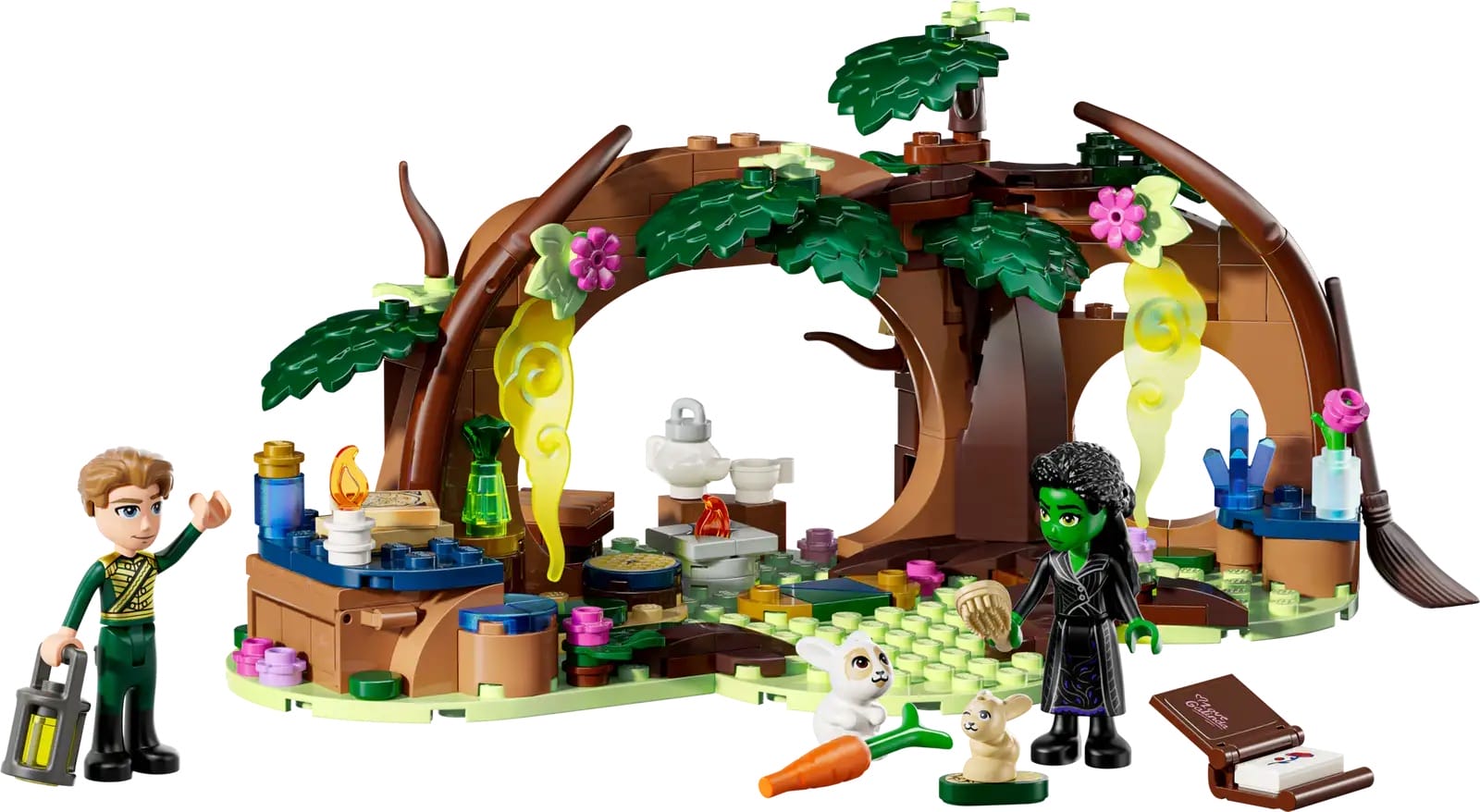 Movie-themed LEGO set with two mini-figures, animals, books, and a magical treehouse