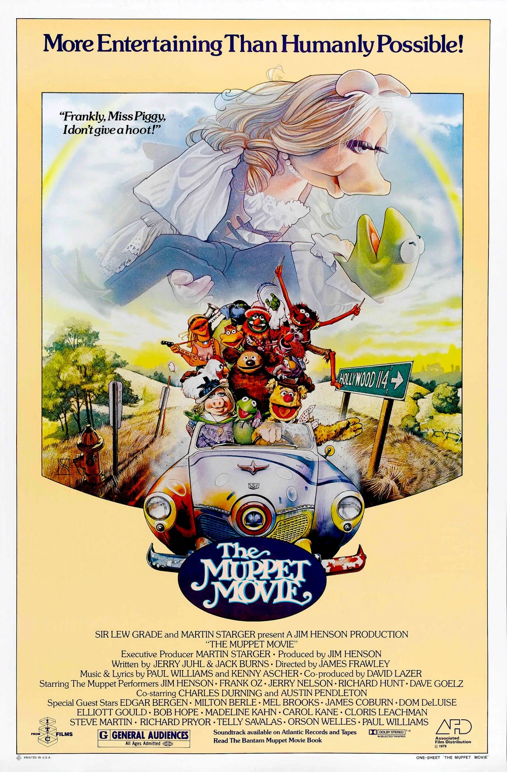 Official movie poster for The Muppet Movie, illustrated by Drew Struzan.