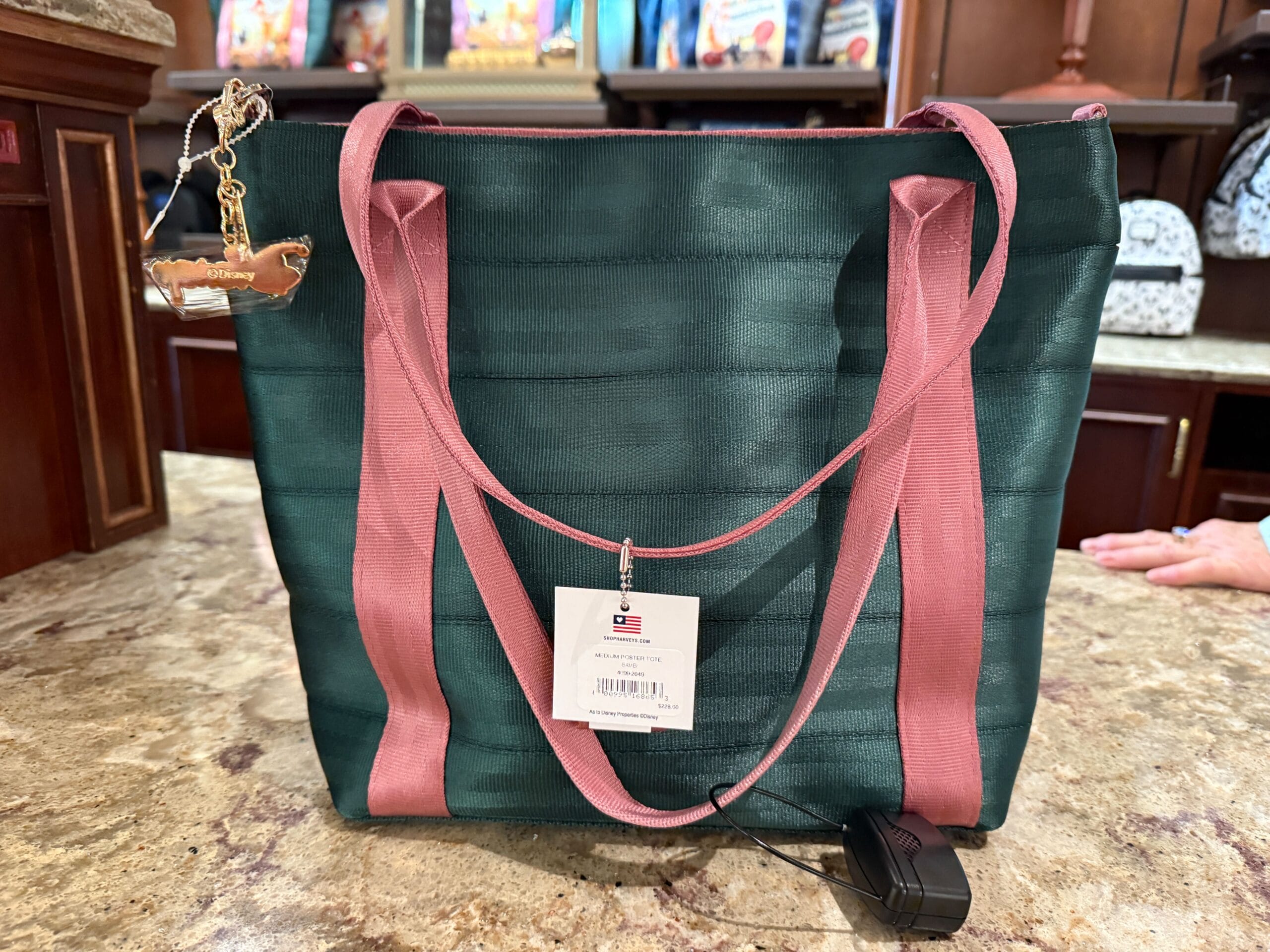 The back of a Harvey Handbag tote from Disney Parks