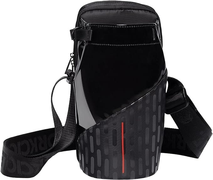 A black Disney bag with a strap, perfect for carrying essentials on Big Deal Day or Amazon Prime shopping trips.