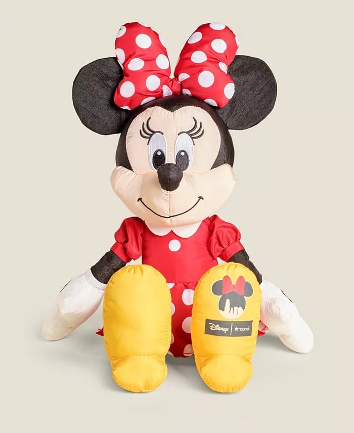 Plush Minnie Mouse in a red polka dot dress and yellow shoes, like those at Disney Parks, from Macy's Holiday Collection.