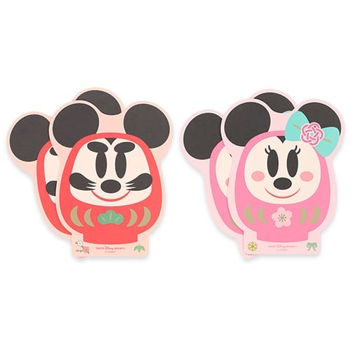 Mickey and Minnie cartoon daruma dolls from Tokyo Disney Resort's 2026 New Year’s line, unique to this park's exclusive merch.