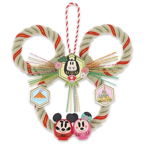A Mickey Mouse-shaped rope wreath, part of Tokyo Disney Resort’s 2026 New Year’s line—unique to this park's seasonal traditions.